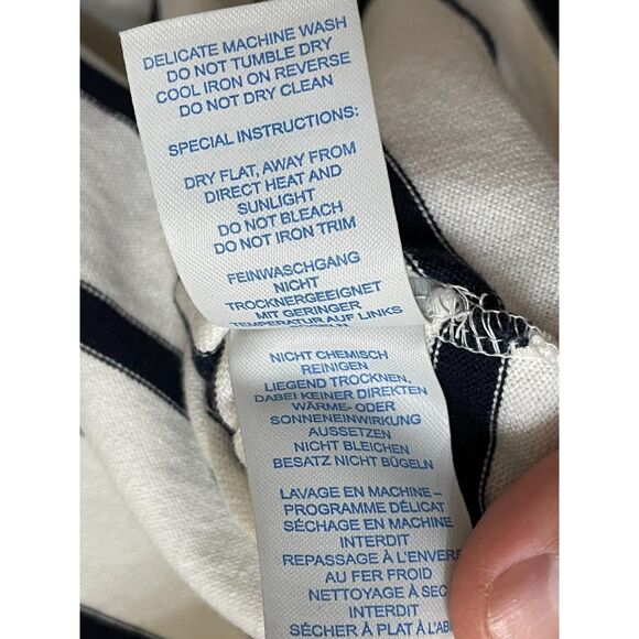 Boden Women's 8 White Sweater Cotton Knit Classic Striped Peter Pan Collared - Picture 5 of 10